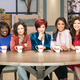 The hosts of The Talk: Sheryl Underwood, Sara Gilbert, Sharon Osbourne, Eve and Julie Chen